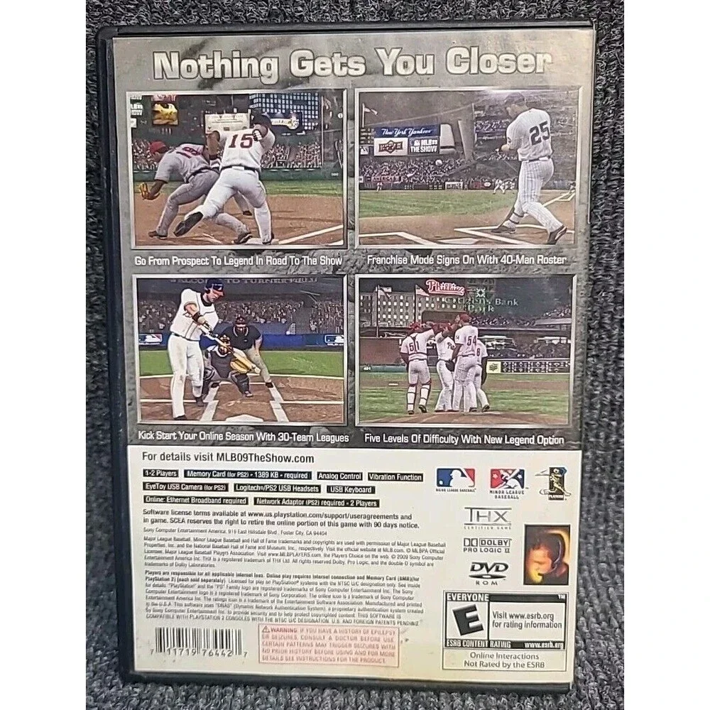 PS2 MLB 09: The Show (Sony PlayStation 2) GAME COMPLETE w/MANUAL Tested